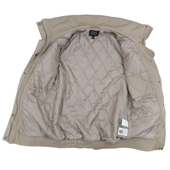 SWS Outerwear Longline Jacket Youth L Brown Insulated Full Zip Snap Winter - Picture 7 of 10